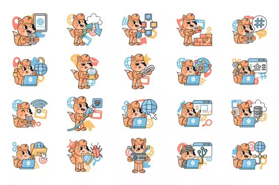 EE - Cute Fox IT Specialist &amp; Cyber Security Characters 9JCRNZ6