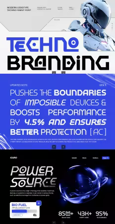 EE - Techno Branding – Modern Logo Techno Font Family NTLQKLT
