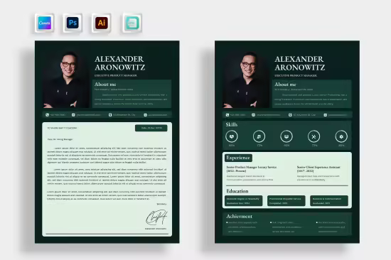 EE - Green Luxury Elegant Cv Resume FW46D3F