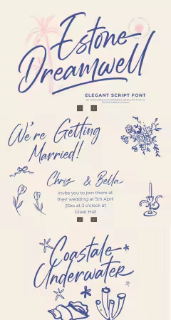 EE - Estone Dreamwell – Elegant Script Font ECM4XSR