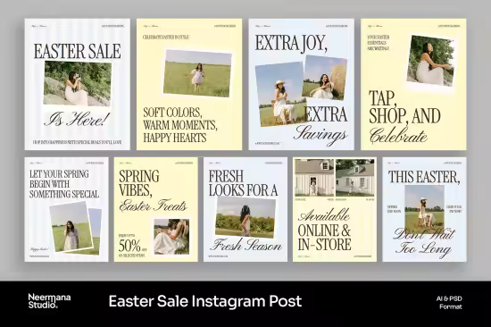 EE - Yellow Blue Easter Sale Instagram Post 6XUUEQW
