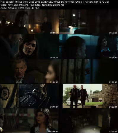 The Da Vinci Code 2006 EXTENDED 1080p BluRay 10bit x265 5.1-RARBG