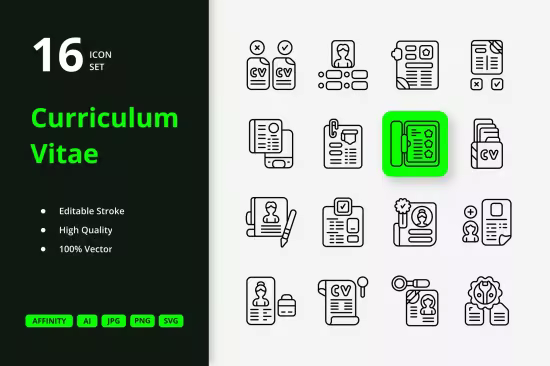 EE - Curriculum Vitae Icons 8XDGFLY