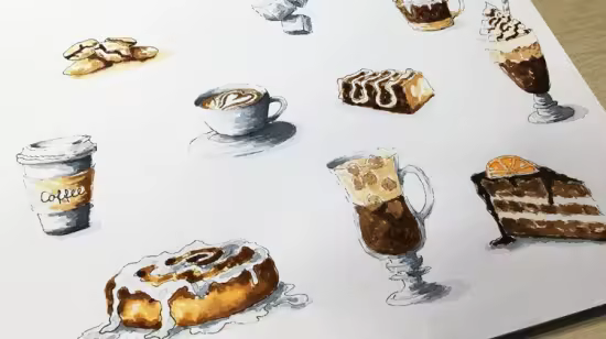 Watercolor for Beginners: Coffee Time in Watercolor - Part 2