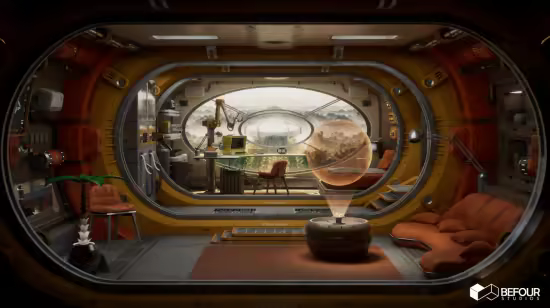 Unreal Engine Marketplace - Retro Sci-Fi Research Cabin Environment (5.7)