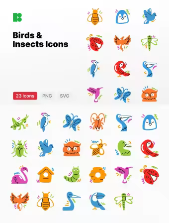 EE - Birds & Insects Icons AXU873Z
