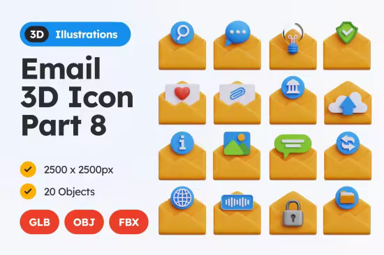 EE - Email 3D Icons Part 8 694J6QE