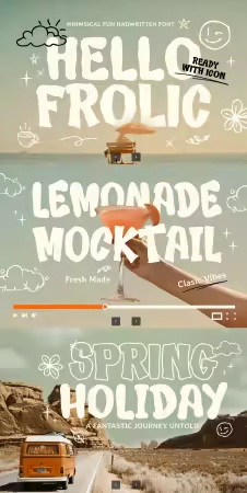 EE - Hello Frolic - Whimsical Fun Hadwritten Font AANBLV8