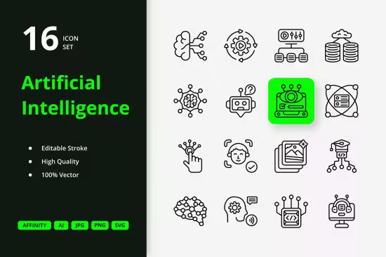 EE - Artificial Intelligence Icons 6AJAB4Y