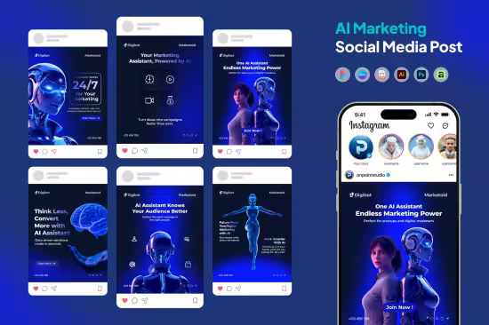 EE - AI Marketing Social Media Post Instagram Carousel MAB2G5J