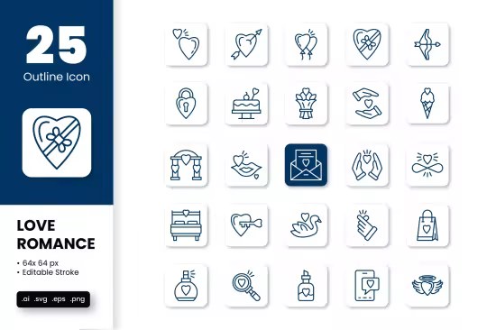 EE - Love Romance Icon Set C8K3EFE