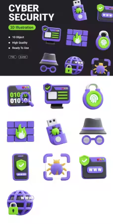 EE - Cyber Security 3D Icon Z6W9NFD