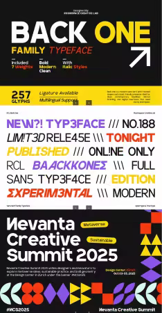 EE - Back One – Bold Modern Sans Font Family WS9KALL