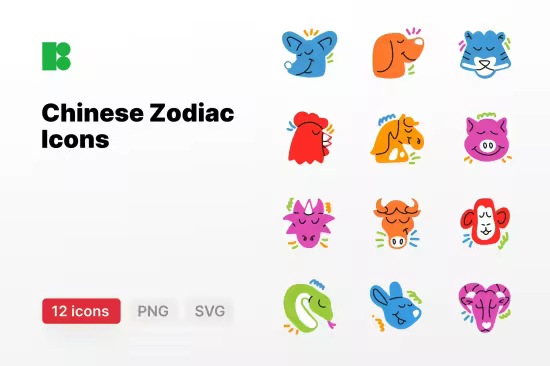 EE - Chinese Zodiac Icon Set QC6YA2N