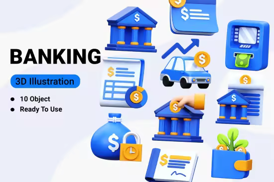 EE - Banking 3D Icon Illustration YV2AY9P
