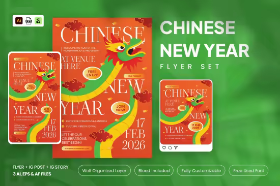 EE - Chinese New Year Festival Flyer Set 9XB6ZSN