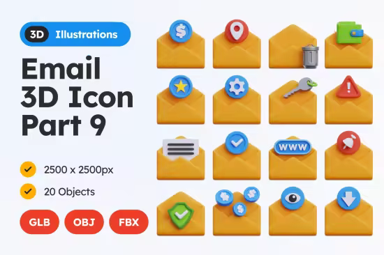 EE - Email 3D Icons Part 9 5R9KPF7