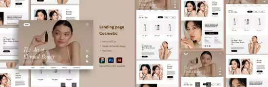 EE - Beauty Cosmetics Website Landing Page AGSCX27