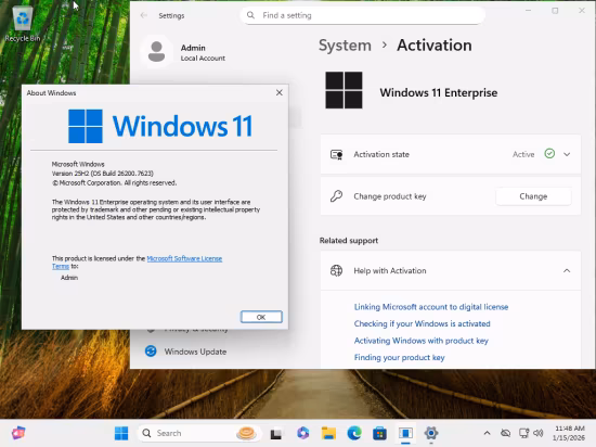 Windows 11 Enterprise/Iot Enterprise 25H2 Build 26200.7623 (No TPM Required) Multilingual Preactivated December 2025