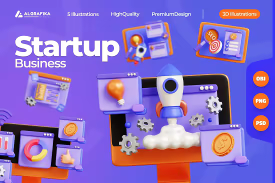 EE - Startup Business Interface 3D Illustration 3RPM3PQ
