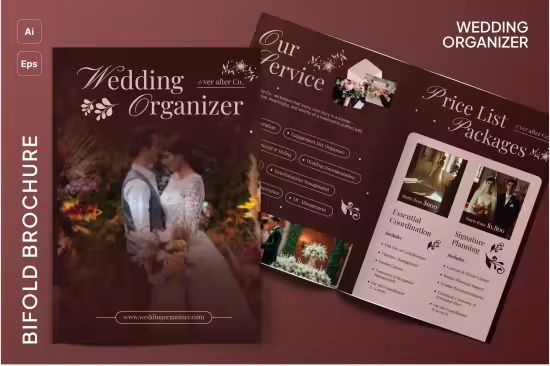 EE - Wedding Organizer Price List Bifold Brochure K8BXMD2