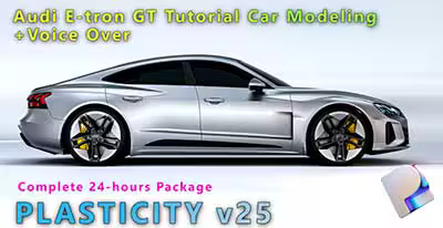 Audi E-Tron GT Tutorial Car Modeling: The Complete 24 hours Package