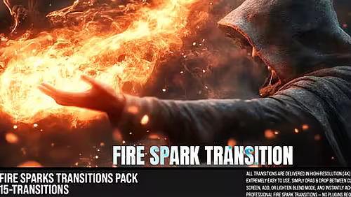 Videohive - Fire Sparks Transitions Pack For FCPX 61680160 - Apple Motion 5, Final Cut Pro X