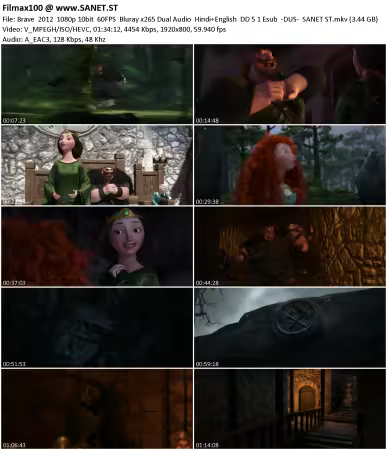 Brave 2012 1080p 10bit 60FPS Bluray x265 Dual Audio Hindi+English DD 5.1 Esub-DUS-
