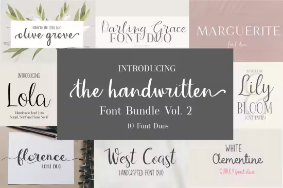 Handwritten Font Bundle Vol.2 - 10 Premium Fonts