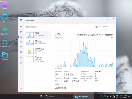 Windows 11 Pro Lite 25H2 Build 26200.7462 Select 11 Edition