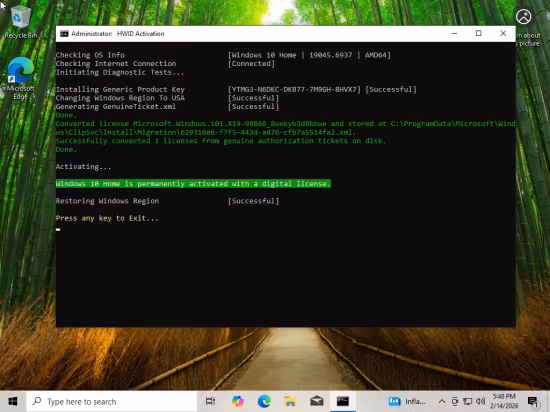 Windows 10 22H2 build 19045.6937 AIO 16in1 Multilingual Preactivated February 2026