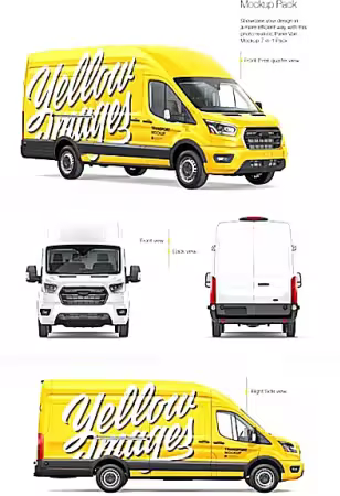 HQ Panel Van Mockup 7-in-1 Pack 64660