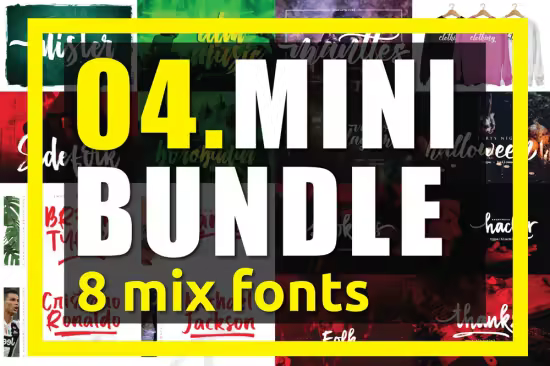 MINI BUNDLE - 8 Mix Premium Fonts