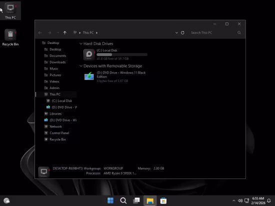 Windows 11 Pro 25H2 Build 26200.7840 Black Edition