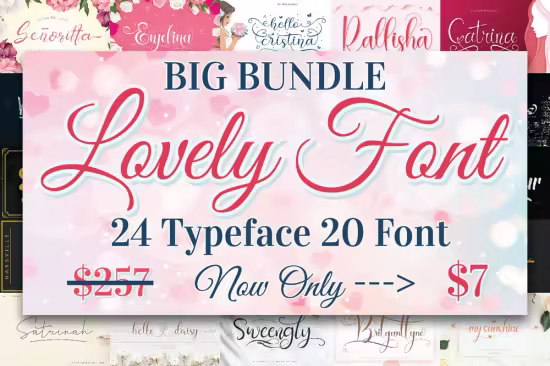 BIG BUNDLE - Lovely Font Collections - 20 Premium Fonts