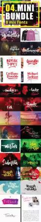 MINI BUNDLE - 8 Mix Premium Fonts