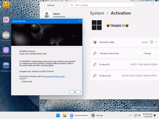 Windows 11 Pro Super Lite 26H2 Build 28020.1546 Trimed 11 Edition (Preview)