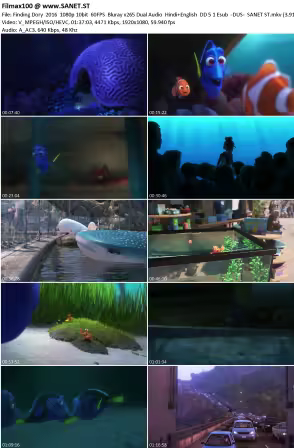 Finding Dory 2016 1080p 10bit 60FPS Bluray x265 Dual Audio Hindi+English DD 5.1 Esub-DUS-