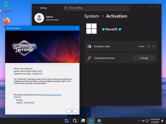 Windows 11 Pro Lite 25H2 Build 26200.7623 NovaOS Edition