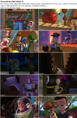 Toy Story 1995 1080p 10bit 60FPS Bluray x265 Dual Audio Hindi+English DD 5.1 Esub -DUS-