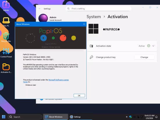 Windows 11 Pro Lite 26H1 Build 28000.1450 PaPirOS Edition (Preview)