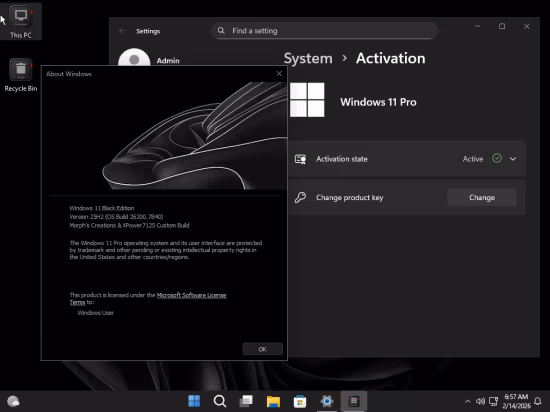 Windows 11 Pro 25H2 Build 26200.7840 Black Edition