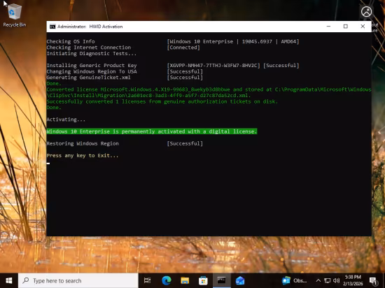 Windows 10 Enterprise/Iot Enterprise 22H2 build 19045.6937 Preactivated Multilingual February 2026