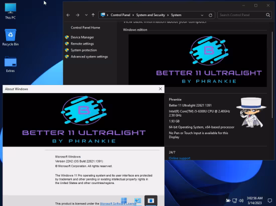 Windows 11 Pro Ultra Lite 22H2 Build 22621.1391 Better 11 Edition