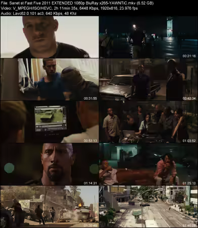 Fast Five 2011 EXTENDED 1080p BluRay x265-YAWNTiC