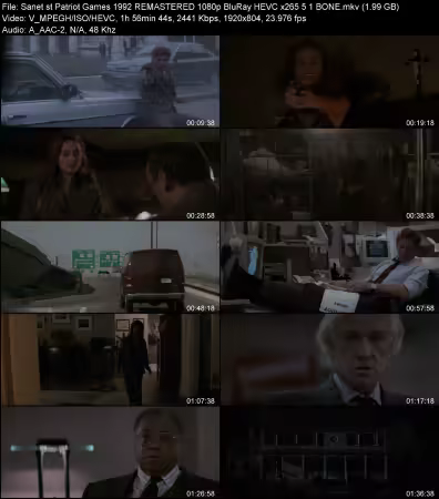 Patriot Games 1992 REMASTERED 1080p BluRay HEVC x265 5.1 BONE