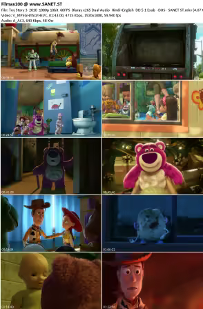 Toy Story 3 2010 1080p 10bit 60FPS Bluray x265 Dual Audio Hindi+English DD 5.1 Esub -DUS-