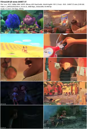Luca 2021 1080p 10bit 60FPS Bluray x265 Dual Audio Hindi+English DD5.1 Esub -DUS-
