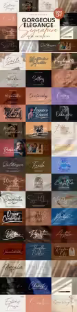Gorgeous and Elegant Signature Font Bundle - 50 Premium Fonts
