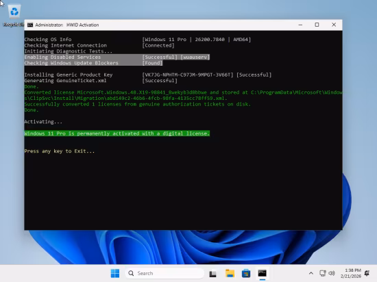 tiny11 Core 25H2 Build 26200.7840 Multilingual Preactivated
